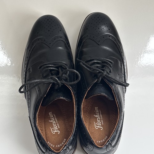 Florsheim Kids' Rucci Wingtip Blucher Black Size 5 Boys Dress Shoes Box Included - Picture 12 of 18