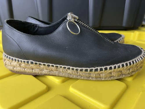 Alpargata Alexander Wang Devon Negra Plataforma Cuero Cremallera Talla 37 - Imagen 2 de 24