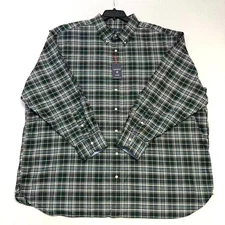 Cremieux Big Man 3XB Plaid Button Down Shirt Deep Forest Green Long Sleeve NWT