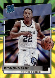 2020 DONRUSS DESMOND BANE 240 RATED ROOKIE GREEN YELLOW LASER MEMPHIS GRIZZLIES