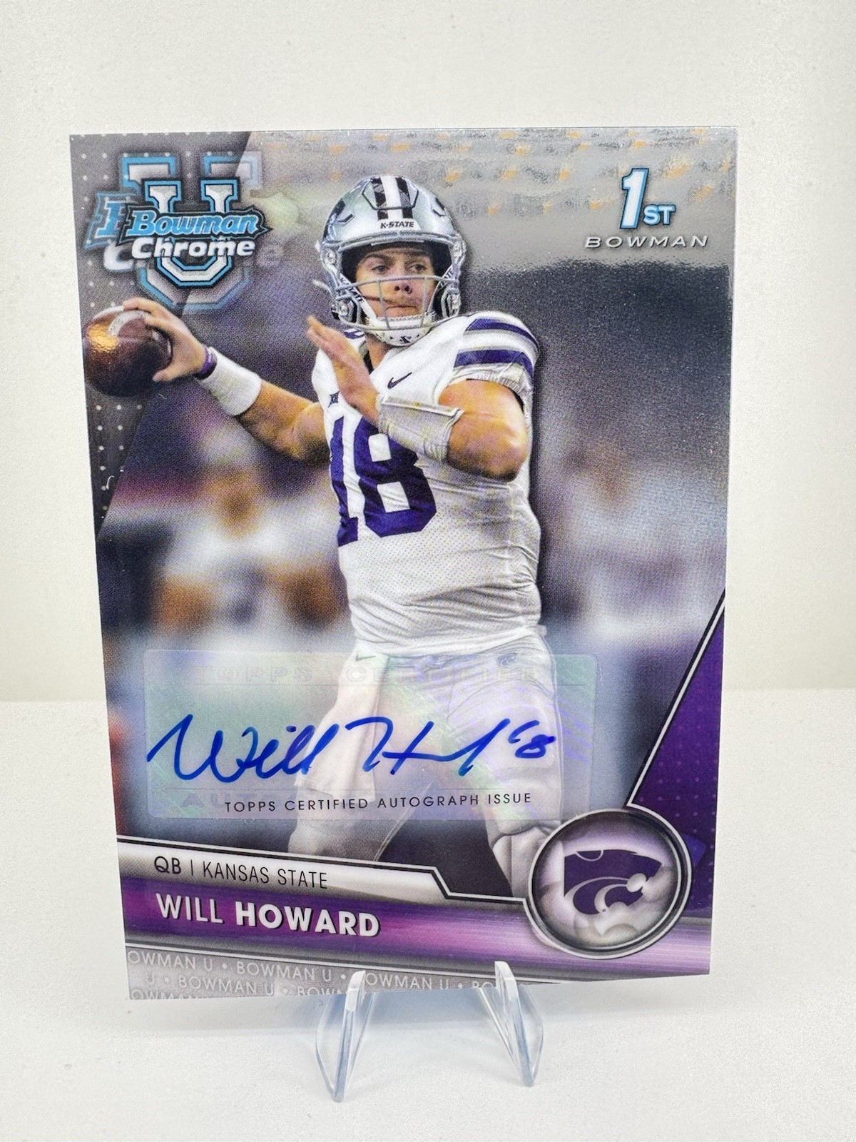 WILL HOWARD AUTO 2023 Bowman University Chrome #93 1st Bowman STEELERS