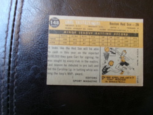 1960 Topps Baseball #148 Carl Yastrzemski RC Rookie HOF EX FREE SHIPPING - Picture 5 of 5