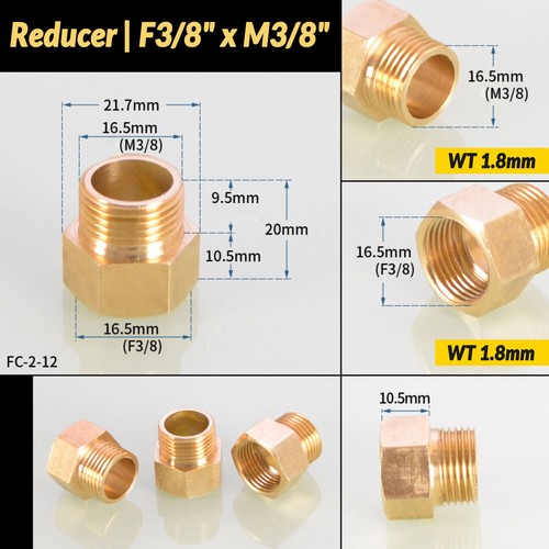 1/8 1/4 bis 1 Zoll BSP Messing Fitting Gewindefittings | Reduzierstück IG x AG - Picture 18 of 30