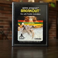Tested 1978 Breakout Atari 2600 Video Game Cartridge by Atari use with Paddles