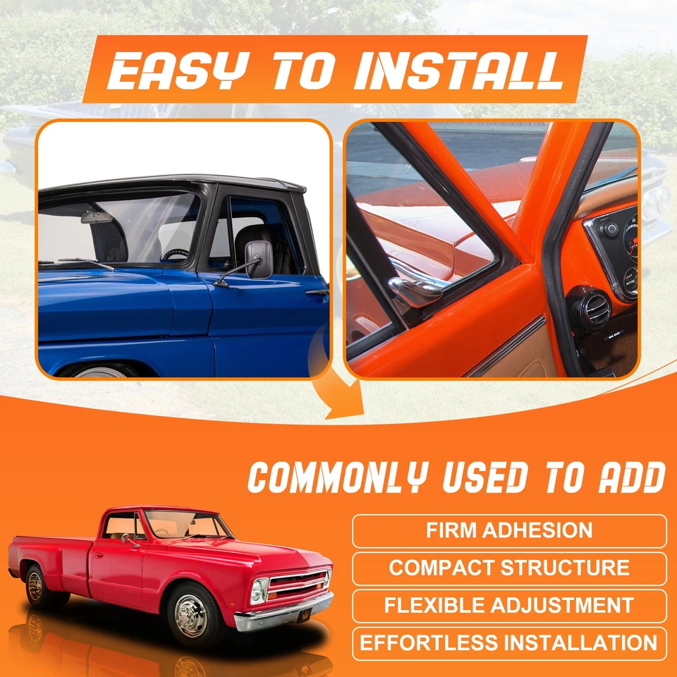 For GMC Chevy C10 C1500 K10 Pickup Truck Suburban Crew Cab Rear Door Felt Kit - Image 4 of 4