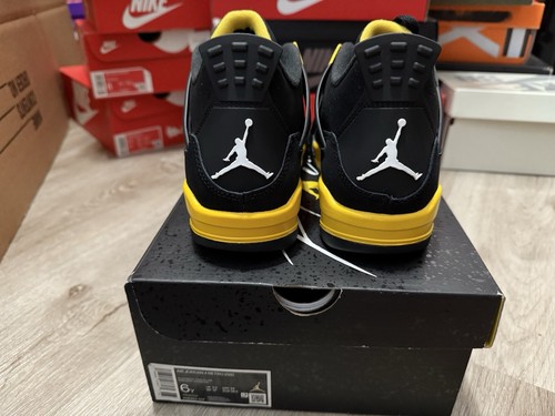 Nike Air Jordan 4 Retro Thunder Tour Yellow 408452-017 GS Size 6Y / Women 7.5 - Picture 4 of 8
