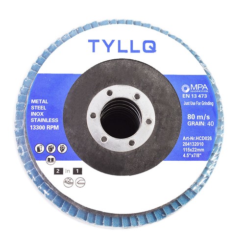 4-1/2In X 7/8In Premium Zirconia Flap Disc Sanding Grinding 40 Grit 10 Pack New - Picture 3 of 8