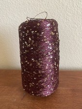 Fancy Cone Yarn Red Gold Sequins Thread Clothes Needlework Glitter 500g 457