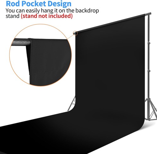 10x20 ft Black Photography Backdrop - High-Density, Wrinkle-Resistant Cloth - Picture 7 of 11