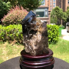 3.96LB Natural Rare Beautiful  Tea Black QUARTZ Crystal  Mineral Specimen 1752