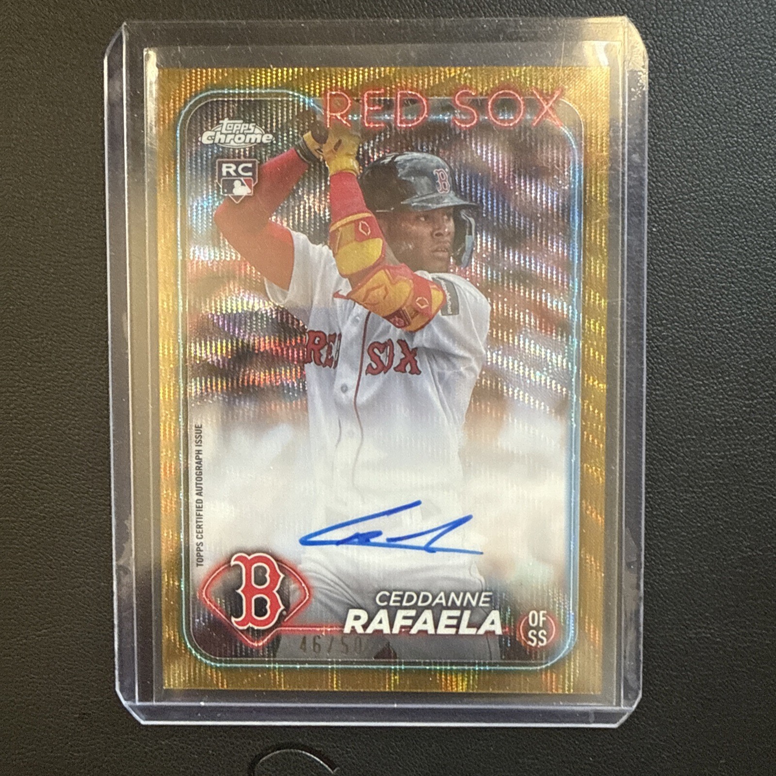 2024 Topps Chrome Ceddanne Rafaela Gold Wave Refractor Auto /50 RA-CR