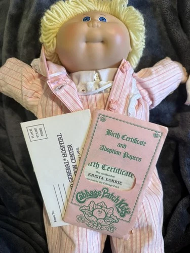 1982 Cabbage Patch Kid Doll Birth Certificate & 2 outfits Included