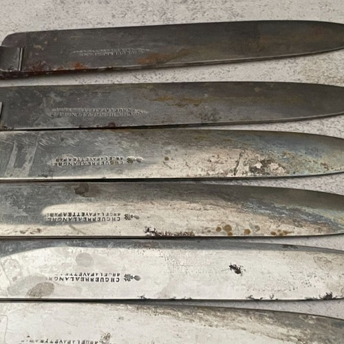 Antique 19th C. Charles Guerre Langres Paris Set 12 Knives Sterling Silver Caps - Picture 3 of 10
