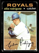 1971 Topps #344 Ellie Rodriguez - Kansas City Royals (Low Grade)