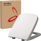 WOLTU Square Toilet Seat White Soft Close Quick Release Toilet Lid Cover WS2615