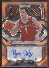 2021-22 Panini Prizm Draft Picks College Penmanship Prizms Orange Ice Ryan Daly