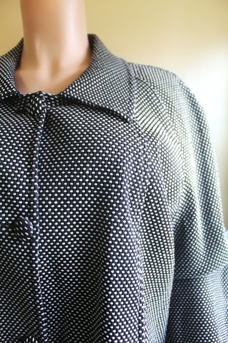 GNW Car Coat Damen 3X Plus Dobby Weave Punkte schwarz weiß Taschen 3 Knöpfe - Bild 4 von 9