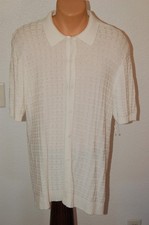 FULL BUTTON PJ Paul Jones Shirt Mens Medium White Knit Short Sleeve