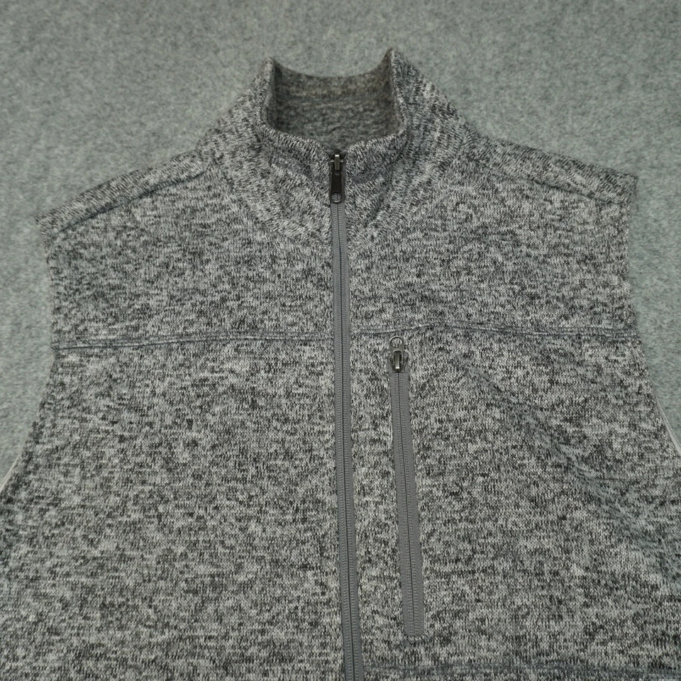 Chaleco Merona Hombre Grande Gris Cremallera Completa Polar Exterior Informal Foto 3 de 4