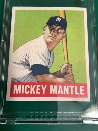1948 Leaf Style Mickey Mantle Green Background Variation NewYork Yankees Mag Pro - Picture 8 of 13