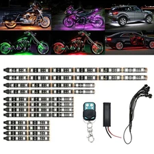 12pcs LED Light Strip Kit RGB Neon Under Glow Motorcycle for BMW SUZUKI Honda
