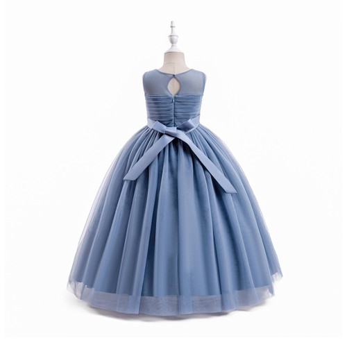 Weileenice Children s Blue Dress Piano Recital Dress Kids Blue Long Dress 1 70 - Picture 4 of 7