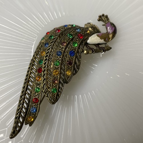 1920 - 1930 Peacock Brooch - By Little Nemo Incredible Antique (READ) - Picture 4 of 10