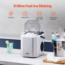 Countertop Ice Maker 9 Cubes Ready in 6 Mins 26lbs in 24Hrs SelfCleaning