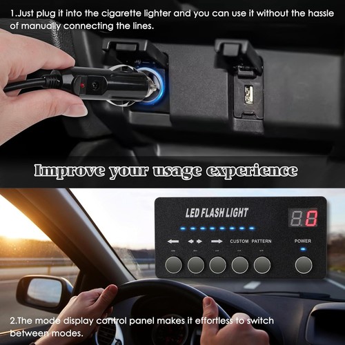 2 in 1 LED Strobe Light Bar Windshield Emergency Hazard Flashing Traffic Advisor - Foto 4 di 12