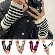 Women Winter Warmer Half Finger Fingerless Gloves Wrist Arm Hand Knitted Mittens