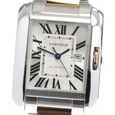 CARTIER Tank Anglaise MM W5310007 PG 2 tone date Automatic Boy's Watch_849548