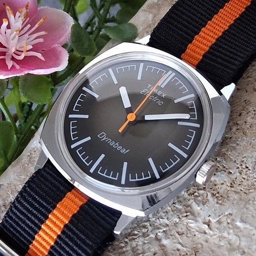 Serviced 1977 Timex Dynabeat Electric Men's Vintage Watch New Strap, Crystal