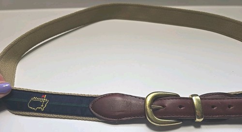 Masters Leather Ribbon Men’s Golf Belt Size 42 ANGC Augusta National Vintage - Picture 5 of 8