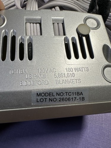 Cannon Biddeford Sealy TC11BA Heated Electric Blanket Control Power Cord 4 Prong - Picture 3 of 4