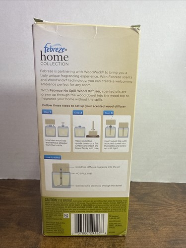 Febreze Home Green Tea Citrus No Spill Wood Diffuser Woodwick Ambiance NEW - Picture 3 of 4
