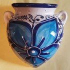 New ListingIvanros Wall Hanging Planter Hand Painted. Made In Spain. Gorgeous Blue 9 X 6.5"