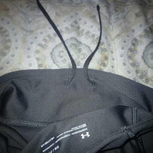 Under Armour Leggings a Compressione Nero Grigio Heat Gear Donna Piccola Zip alla Caviglia - Foto 6 di 8