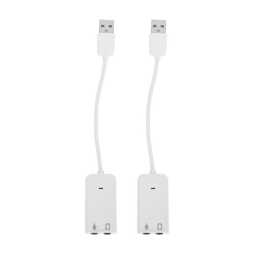 2 Pcs External Sound Card Usb Audiousb Laptop Adapter for Speaker - Zdjęcie 8 z 12