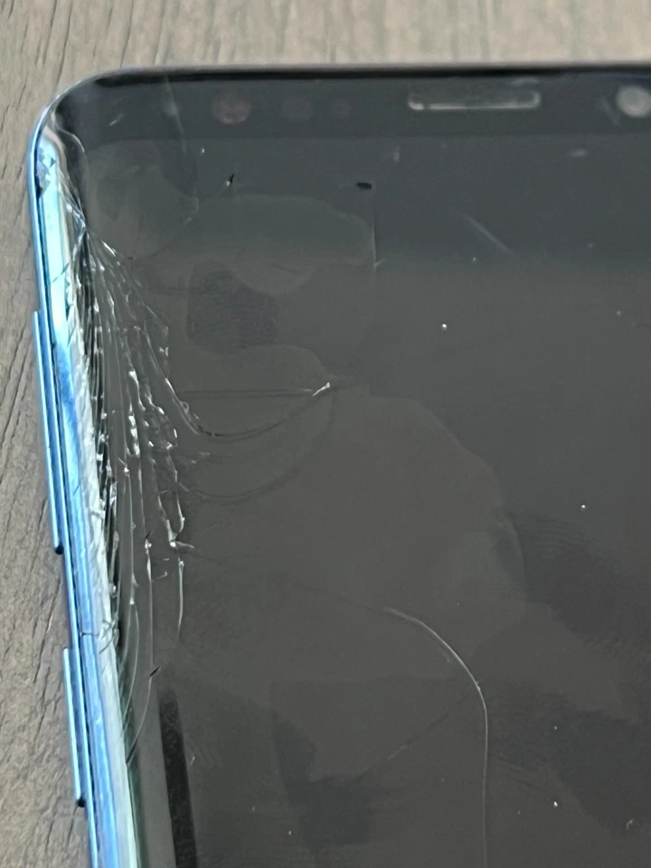 Samsung Galaxy S9 SM-G960U 64 GB azul coral desbloqueado piezas solo agrietadas como están Foto 2 de 4