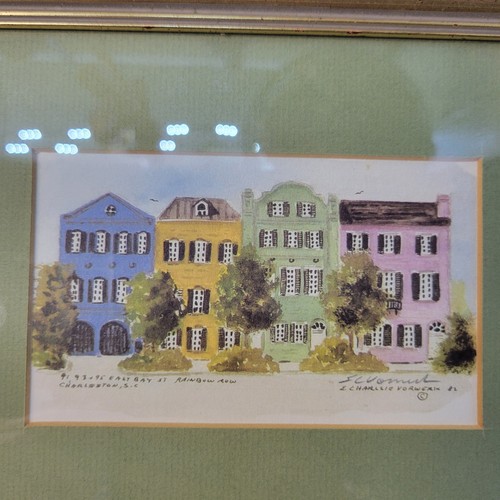 E.CHARLSIE VORWERK EAST BAY ST RAINBOW ROW CHARLESTON S.C. HAND SIGNED PRINT 9x7 - Picture 5 of 15