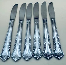 6 - Stanley Roberts Rogers DELIGHT Dinner Knives Stainless Korea