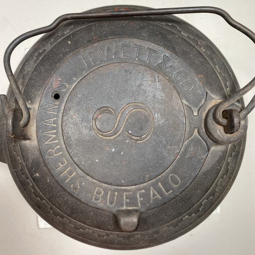 Antique Sherman S Jewett & Co Buffalo Cast Iron Kettle, Estate - Picture 3 of 16