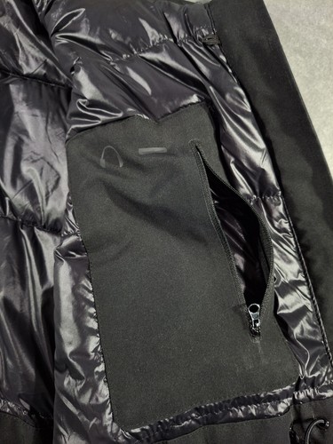 M & S Womens Parker Coat Goose Down Feather Faux Fur Hood UK 16 Black Winter - Picture 16 of 24