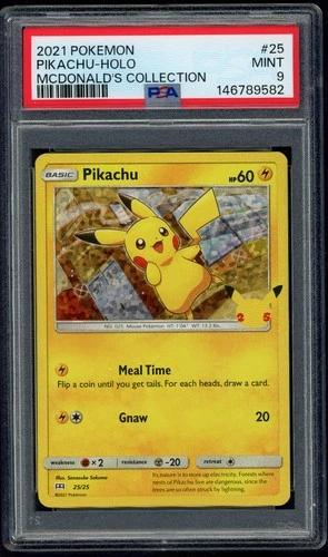 2021 POKEMON MCDONALD'S COLL #25 PIKACHU-HOLO PSA 9