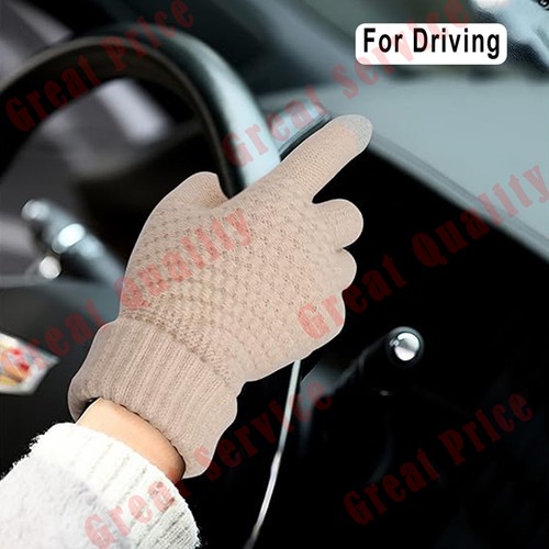 Winter Knit Gloves Touchscreen Warm Thermal Windproof Mittens Full Finger Unisex - Bild 14 von 25