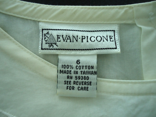 Vintage 50er EVAN Bluse bestickt Rosen tailliert hinten Knopf Bluse Gr-6 - Bild 8 von 9