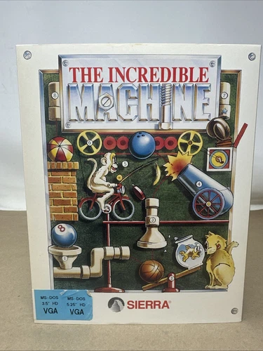 Vintage PC game The Incredible Machine-PC/MS DOS-SIERRA 1993 Big box complete