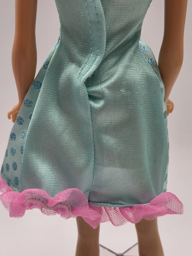 MATTEL TURQUOISE POLKA DOTS LACE DRESS BARBIE FASHIONISTAS CLOTHES CURVY - Picture 6 of 10