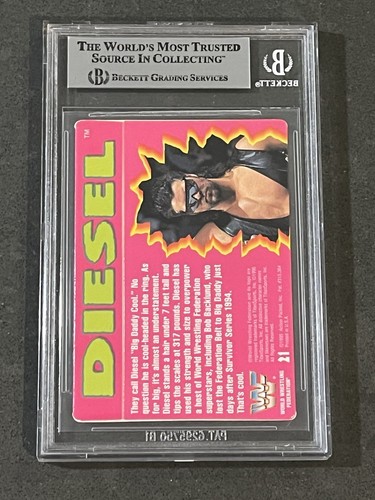 DIESEL KEVIN NASH 1995 ACTION PACKED WWF SIGNED AUTOGRAPHED CARD BAS AUTHENTIC - Picture 2 of 2