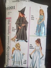 Simplicity 6201 Pattern Costume Witch Fairy Angel Goddess Girls Medium 8-10 Cut